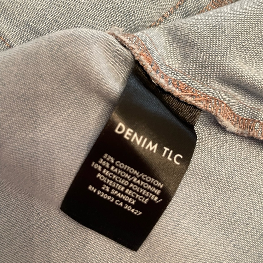 NIC+ZOE Denim Jacket 1X Light Blue Stretch Femme Girly Details - Picture 8 of 10
